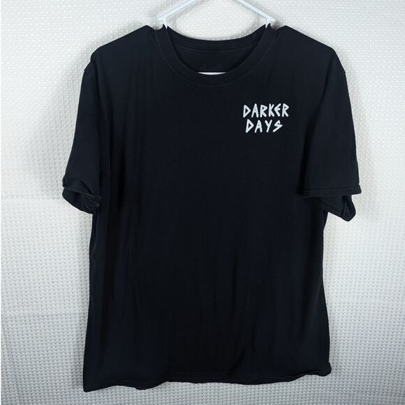 Threadless XL T-Shirt Men Black Darker Days Take Risks Grim Reaper Graphic Tee - Picture 4 of 4